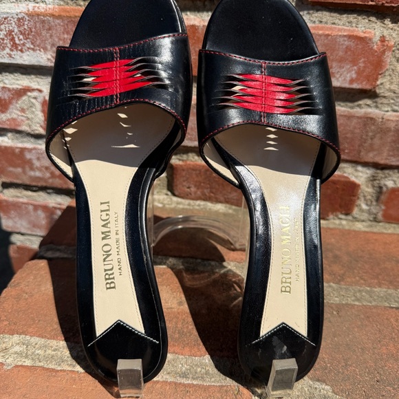 Bruno Magli Women's Black and Red Sandals - Picture 1 of 6
